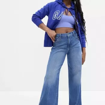 Толстовка с застежкой-молнией рукавами реглан и вышитым логотипом Gap, синий