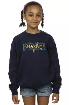 Толстовка с золотым логотипом Shazam Fury Of The Gods DC Comics, темно-синий