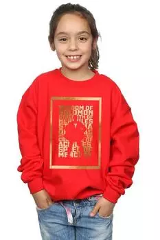 Толстовка с золотым текстом Shazam DC Comics, красный