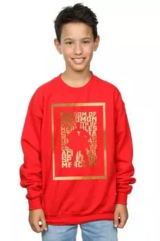 Толстовка с золотым текстом Shazam DC Comics, красный