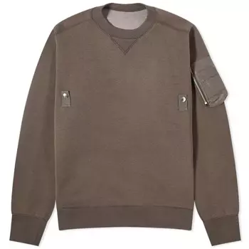 Толстовка Sacai Ma-1 Crew, серо-коричневый