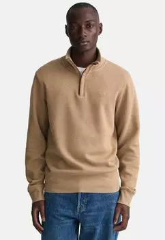 Толстовка SACKER HALF-ZIP GANT, хаки меланж