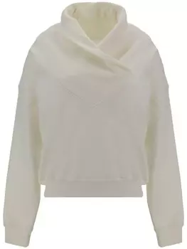 Толстовка Saint Laurent с драпировкой и воротником-хомутиком, белый