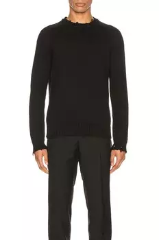 Толстовка Saint Laurent Used Detail Crewneck, черный