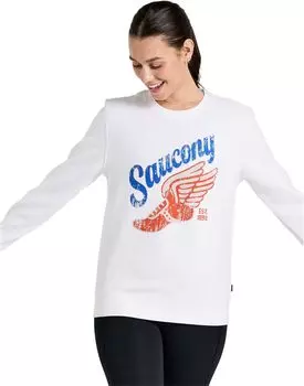 Толстовка Saucony Rested Crew, цвет White Graphic