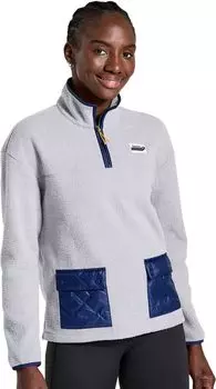 Толстовка Saucony Rested Sherpa 1/4 Zip, цвет Light Grey Heather