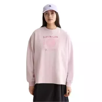 Толстовка Scotch & Soda Washed Seasonal Oversized Fit, розовый