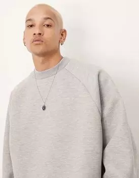 Толстовка Scuba Extreme Oversize серого меланжевого цвета ASOS DESIGN