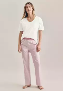 Толстовка seidensticker "Черная роза", однотонный пижамный топ, белый