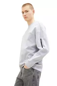 Толстовка - Серый - Классический крой Tom Tailor Denim, серый