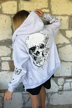 Толстовка - Серый - Классический крой Trend Alaat Stili, серый