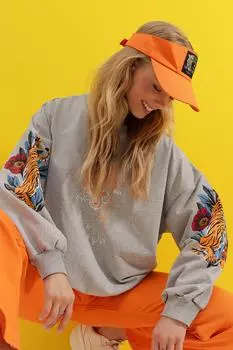 Толстовка - Серый - Классический крой Trend Alaat Stili, серый