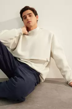 Толстовка - Серый - Oversize Trendyol, серый