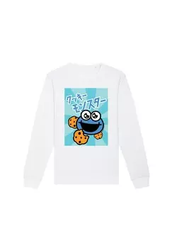 Толстовка SESAMSTRASSE COOKIE MONSTER ANIME F4NT4STIC, белый