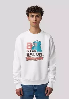 Толстовка SESAMSTRASSE COOKIE MONSTER BACON F4NT4STIC, белый