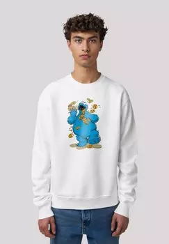 Толстовка SESAMSTRASSE COOKIE MONSTER COOKIES EVERYWERE F4NT4STIC, белый