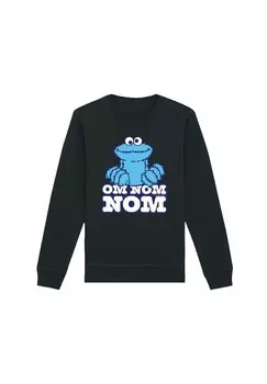 Толстовка SESAMSTRASSE COOKIE MONSTER NOM NOM F4NT4STIC, черный