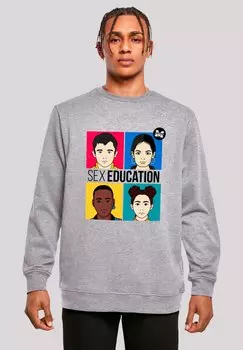 Толстовка SEX EDUCATION TEEN ILLUSTRATED NETFLIX TV SERIES F4NT4STIC, серый