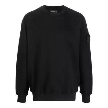 Толстовка shadow project cotton fleeve crewneck sweatshirt 'black' Stone Island, черный