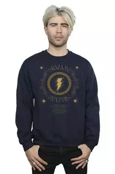 Толстовка Shazam Fury Of The Gods с золотой спиралью на груди DC Comics, темно-синий