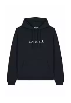 Толстовка SHE IS ART EMBROIDERY UNISEX con cappuccio Mira Paris, черный