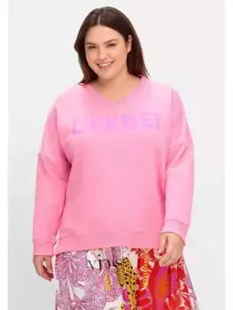 Толстовка Sheego "Большие размеры" с удлиненным краем сзади, розовый