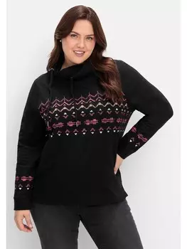 Толстовка sheego, цвет schwarz bedruckt