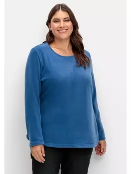 Толстовка sheego Fleeceshirt, цвет jeansblau