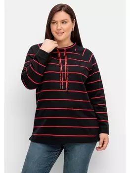Толстовка sheego Gestreiftes, черный