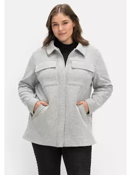 Толстовка sheego Shacket, белый