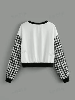 Толстовка Shein с заниженными плечами и узором, белый