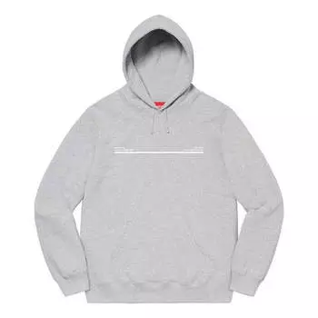 Толстовка shop hoodie 'grey white' Supreme, серый