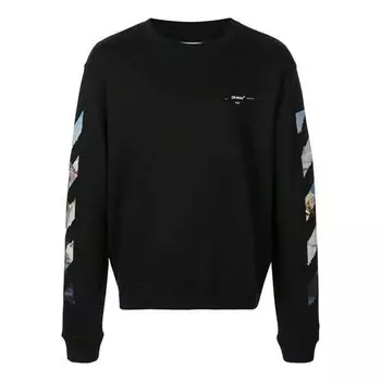 Толстовка side stripe round neck ordinary version black Off-White, черный