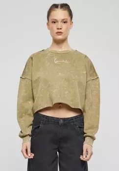Толстовка SIGNATURE CROP CREW Karl Kani, цвет olive