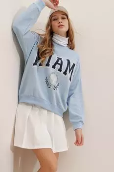 Толстовка - Синий - Классический крой Trend Alaat Stili, синий