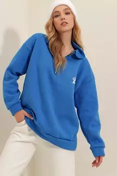 Толстовка - Синий - Oversize Trend Alaat Stili, синий