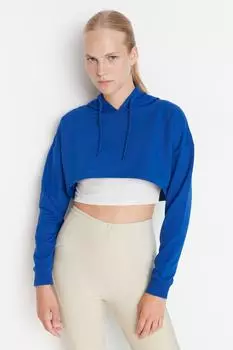 Толстовка - Синий - Oversize Trendyol, синий