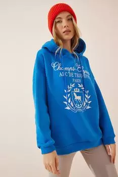 Толстовка - Синий - Свободный крой Happiness stanbul, синий