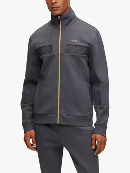 Толстовка Skaz на молнии с логотипом HUGO BOSS, темно-серый