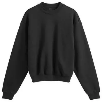 Толстовка Skims Cotton Fleece Classic Crew Sweat, цвет Onyx
