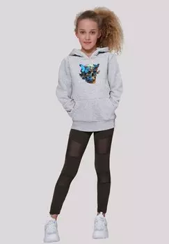 Толстовка SKULL HOODIE UNISEX F4NT4STIC, цвет heather grey