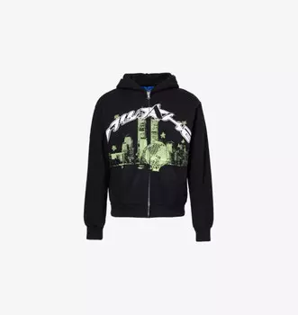 Толстовка Skyline из хлопкового трикотажа с застежкой-молнией спереди Awake Ny, черный