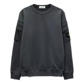 Толстовка sleeve pockets crewneck 'lead grey' Stone Island, серый