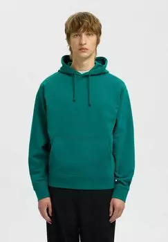 Толстовка SLHRELAXLUKE con cappuccio Selected Homme, темно-зеленый