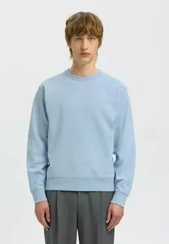 Толстовка SLHRELAXLUKE CREW NECK Selected Homme, светло-голубой
