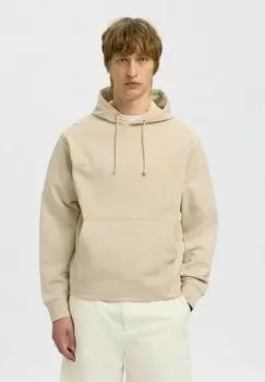 Толстовка SLHRELAXLUKE - Hoodie Selected Homme, бежевый