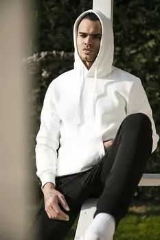 Толстовка Slim Fit с капюшоном и карманом-кенгуру на мягкой меховой подкладке 5905281 Buratti, экрю