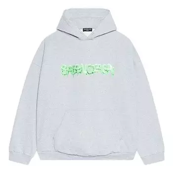 Толстовка slime hoodie wide fit 'grey green' Balenciaga, серый