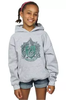 Толстовка Слизерин с потертым гербом Harry Potter, серый