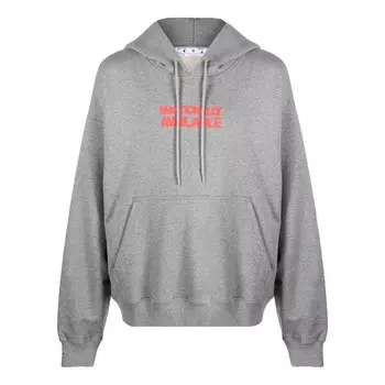 Толстовка slogan print hoodie 'grey' Off-White, серый